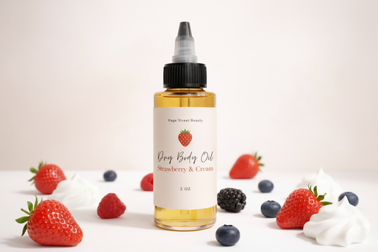 Strawberry & Cream Dry Body Oil - Product Shot